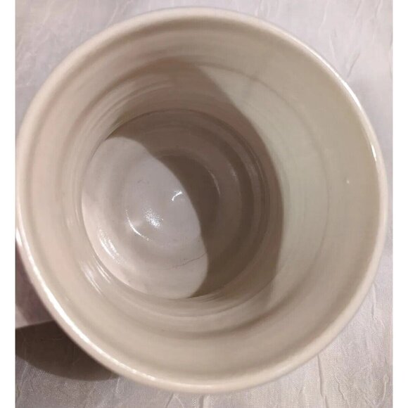 3 Art Pottery Mugs Signed Coffee Cup Handmade Studio Tea Purple White Stripe Set - Picture 13 of 16